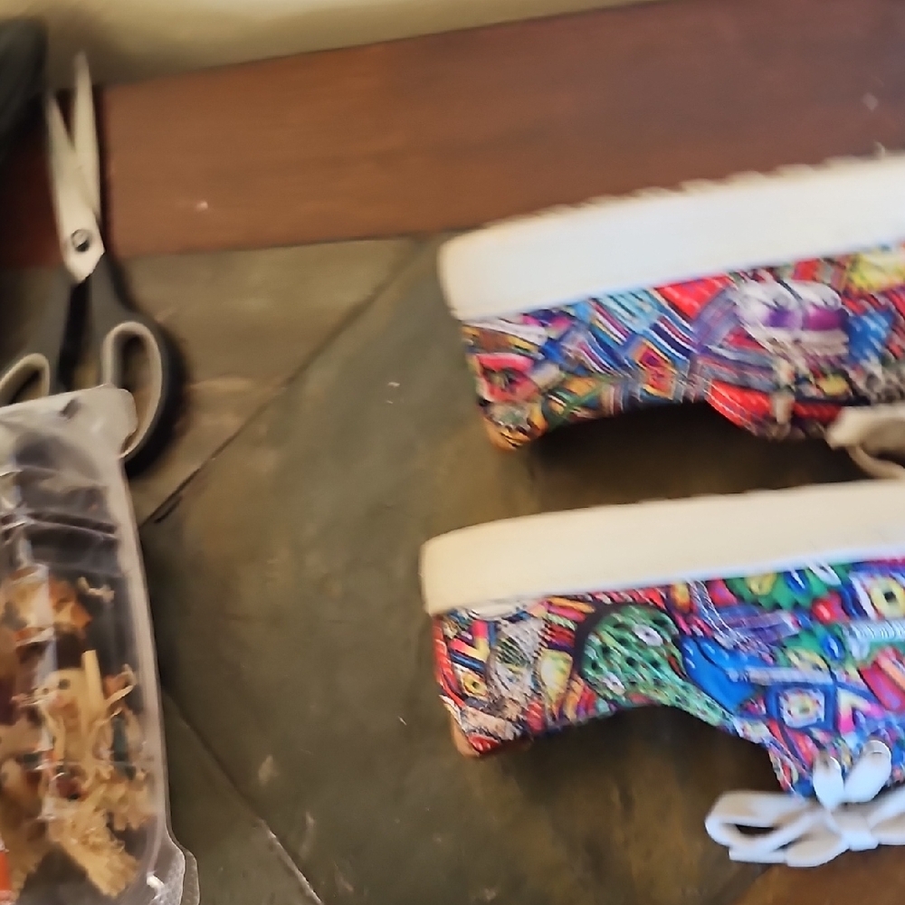 Paula Cuevas artsy colorful sneakers Size 38 printed lace up shoes sneakers - Picture 13 of 16